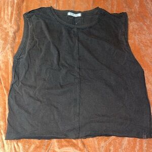 cute brown oversized vest top